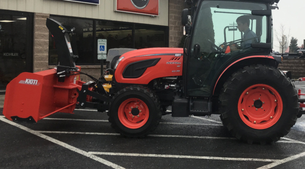 Blow snow from the comfort of a heated cab